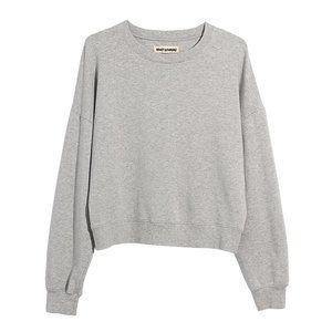 Madewell, Rivet & Thread, Crop Sweatshirt, Heather Smoke